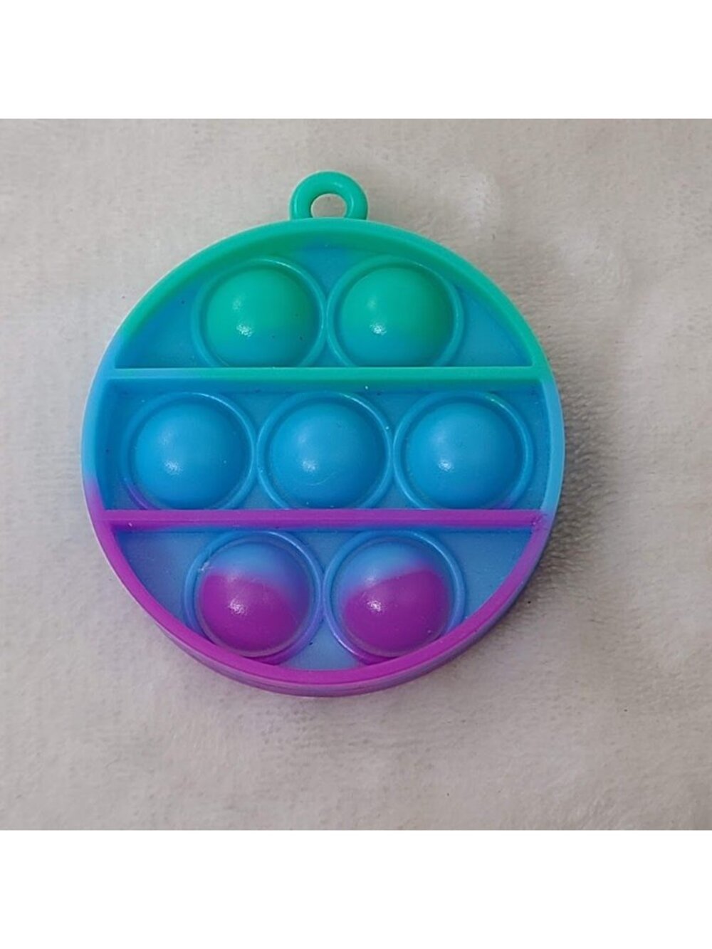 Mini Pop It Keychain Fidget Toy Round Silicone Push Bubble Sensory 2.75" - Picture 2 of 5